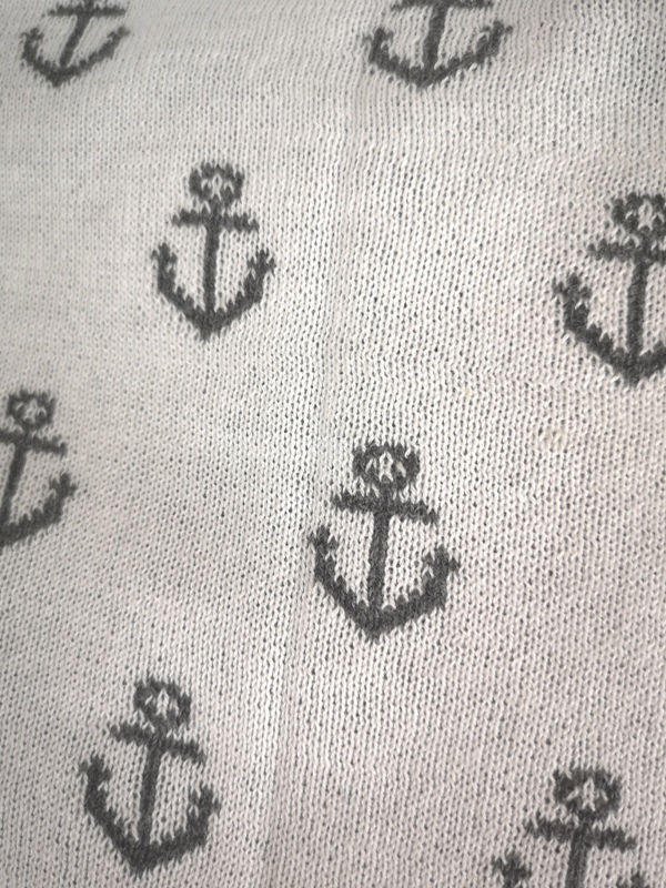 Zwillingsherz Dreieckstuch grau mit Anker Motiv