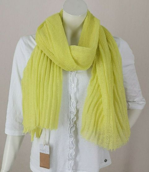 Sommerschal A-Zone Plissee Design Tuch Schal Farbe gelb