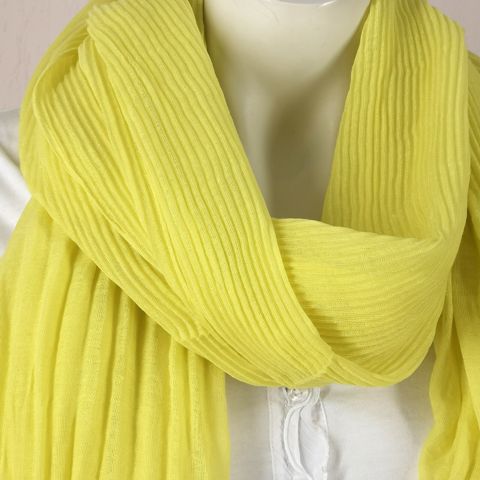 Sommerschal A-Zone Plissee Design Tuch Schal Farbe gelb