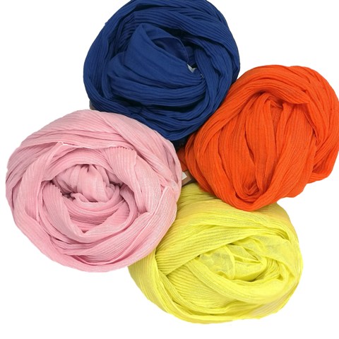 Sommerschal A-Zone Plissee Design Tuch Schal Farbe gelb