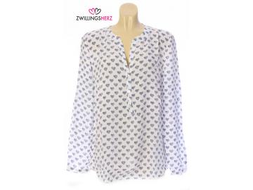 Zwillingsherz Bluse weiß mit