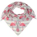 Zwillingsherz Dreieckstuch Flamingo Ananas Glitzerstein Streifen Hellgrau Weiß