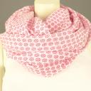Tuch Sommerschal Loop Streublümchen weiß pink beige mit Seide und Baumwolle