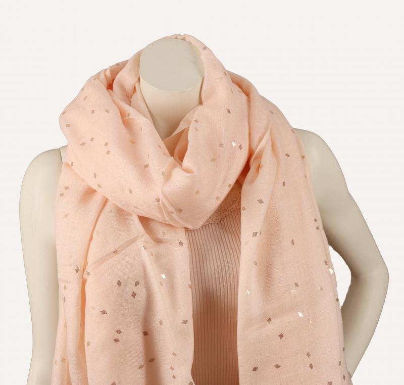 Passigatti Schal Tuch apricot mit Viskose und Glitzer 100 x 200 cm