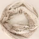 A-Zone  Loop Schal mit Viskose und Baumwolle beige hellbeige dunkelbeige Fransen