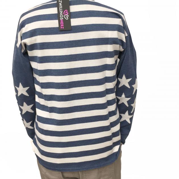 Zwillingsherz Pullover geringelt mit Baumwolle