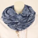 Italy Schal Tuch Loop blau jeansblau Paisleymuster Bunt Seide Baumwolle Herbst
