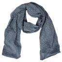 Italy Schal Tuch Loop Blätter blau jeansblau Seide Baumwolle Neue Herbstfarben