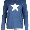 Pullover in jeansblau vorne ein weißer Stern