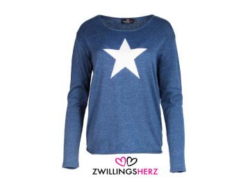 Zwillingsherz Pullover jeansblau Größe M  mit Stern