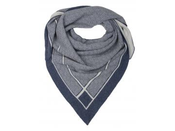 Zwillingsherz Dreieckstuch jeansblau weiß Labyrinth Wendetuch