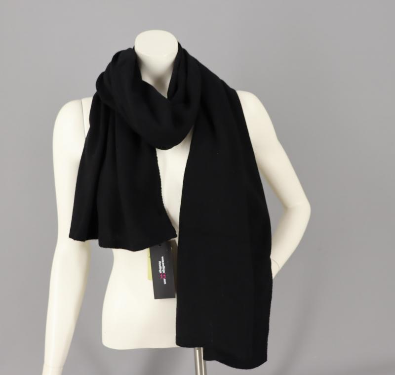 Zwillingsherz  Strickschal Schal Uni schwarz mit Kaschmir Wolle Winterschal