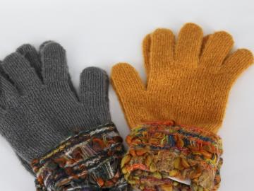 A-Zone Strickhandschuhe  mit buntem Strickbündchen