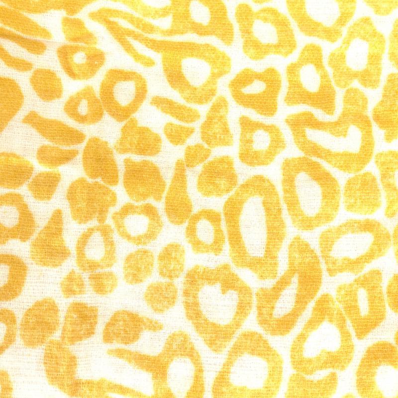 Winterschal A-Zone Schal Leo Fransen gelb senfgelb wollweiß