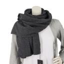 Zwillingsherz  Strickschal Schal Uni dunkelgrau mit Kaschmir Wolle Winterschal
