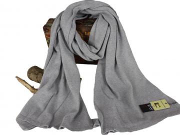 Zwillingsherz  Strickschal Schal Uni hellgrau mit Kaschmir Wolle Winterschal
