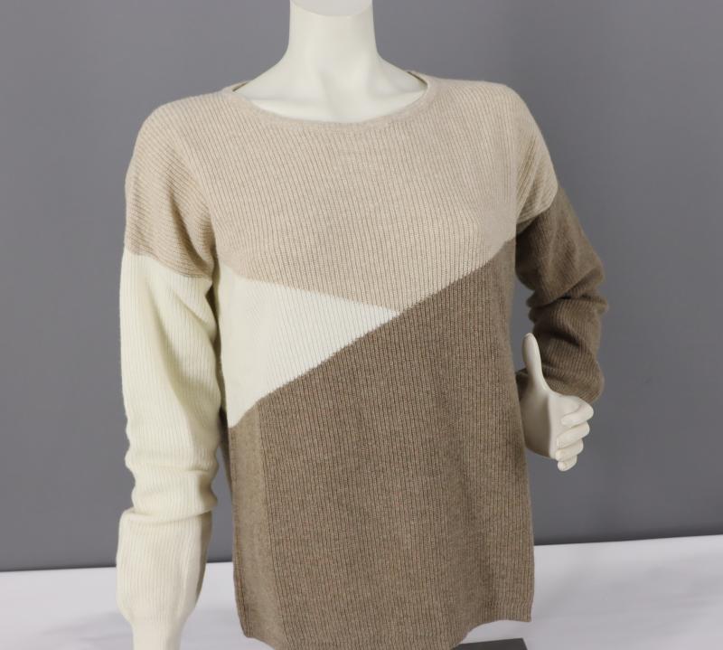 Zwillingsherz Pullover mit Kaschmir Wolle Größe M und L hellbeige beige weiß