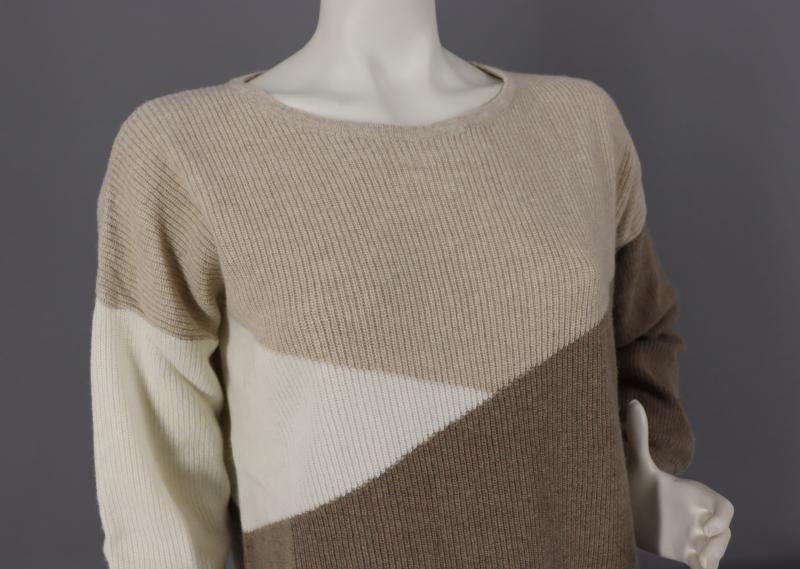 Zwillingsherz Pullover mit Kaschmir Wolle Größe M und L hellbeige beige weiß