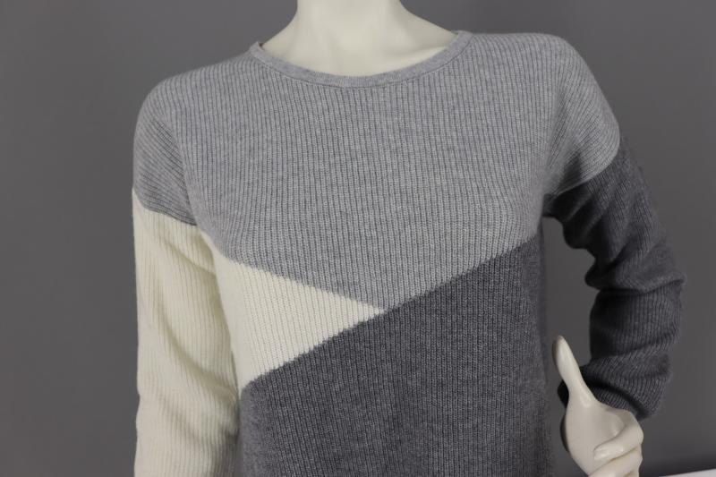Zwillingsherz Pullover mit Kaschmir Wolle Größe S und L hellgrau grau weiß