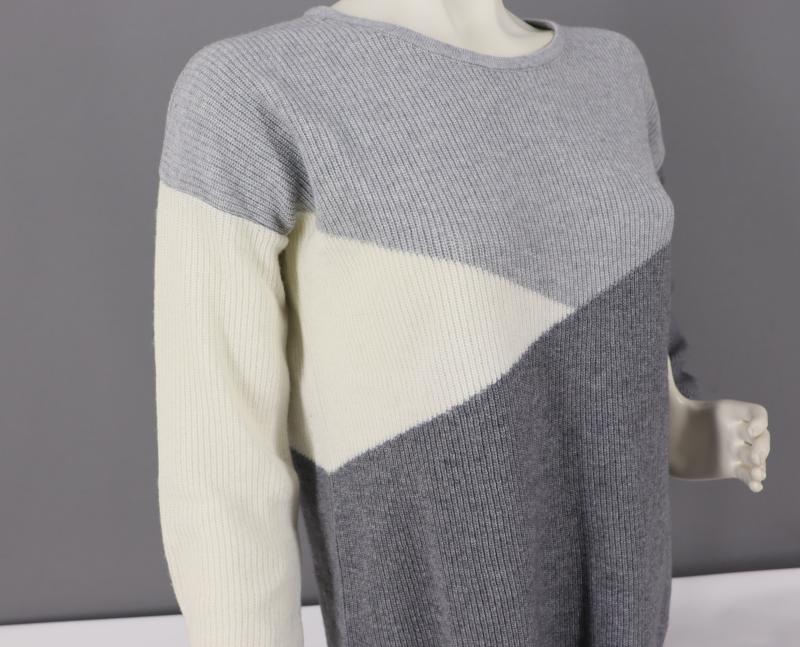 Zwillingsherz Pullover mit Kaschmir Wolle Größe S und L hellgrau grau weiß