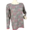 Zwillingsherz Pullover grau pink mit Kaschmir Größe M mit vielen bunten Sternen