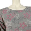 Zwillingsherz Pullover grau pink mit Kaschmir Größe M mit vielen bunten Sternen