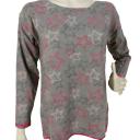 Zwillingsherz Pullover grau pink mit Kaschmir Größe M mit vielen bunten Sternen