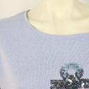 Zwillingsherz Pullover Größe M hellblau mit großem Pailletten-Anker