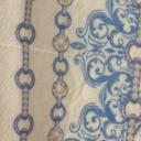 Zwillingsherz Dreieckstuch mit Kaschmir Wolle Leo Paisley Ketten wollweiß hellbeige hellblau