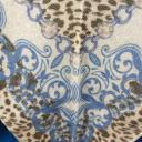 Zwillingsherz Dreieckstuch mit Kaschmir Wolle Leo Paisley Ketten wollweiß hellbeige hellblau