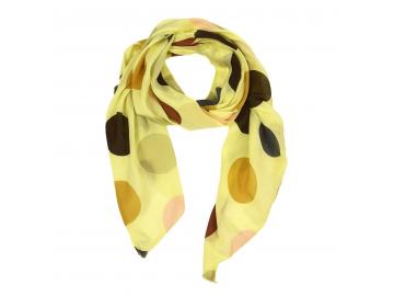 Italy Tuch Schal Loop mit Seide Baumwolle Italy Gelb Bubbles Punkte Gelb Blau Rosa