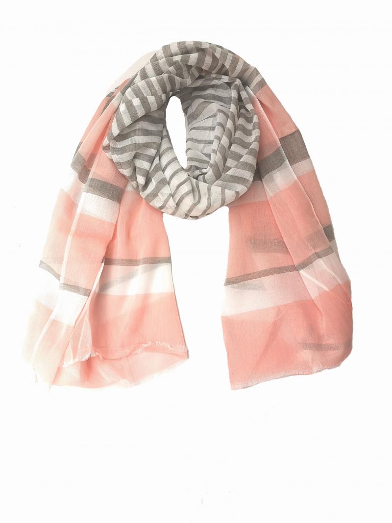 Sommerschal Tuch mit coolem Streifen Design aus Baumwolle