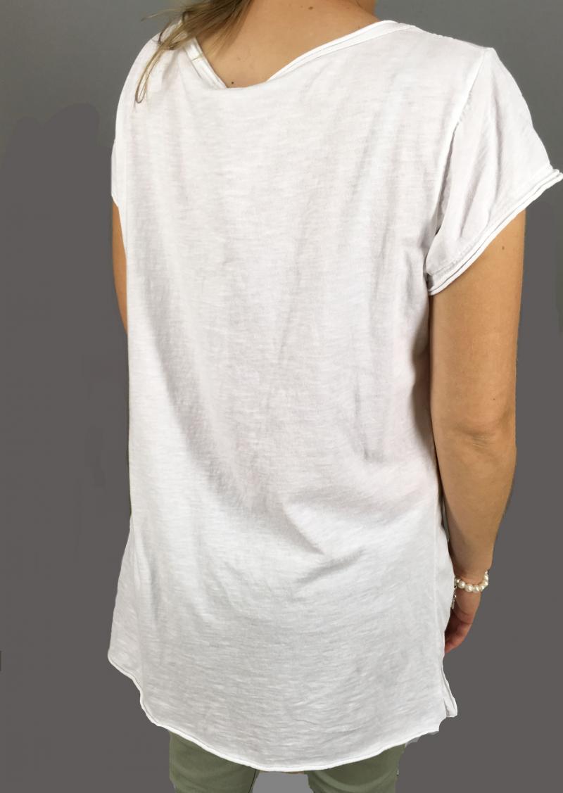 Weißes T-Shirt Rückenseite
