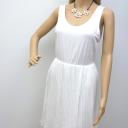 Kleid Trägerkleid V.Milano Italy weiß Plisseefalten Viskose One Size Gr. S/ M