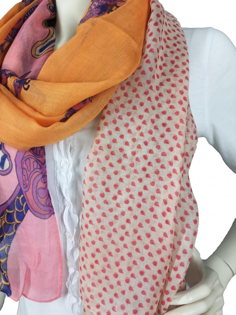 Passigatti Schal Tuch Farbe rosa bis orange