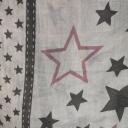 V.Milano Italy Tuch Schal  Sterne hellbeige grau taupe Baumwolle Viskose