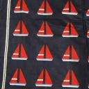 Halstuch Nickituch dunkelblau Bandana Vierecktuch maritimes Tuch  Segelboot rot weiß hellblau 100%  Baumwolle