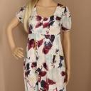 Kleid Jerseykleid bunt Blumen Viskose Größe 34 Sommerkleid weiß gelb türkis