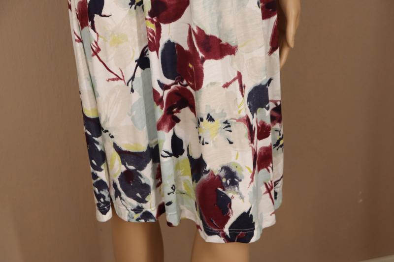 Kleid Jerseykleid bunt Blumen Viskose Größe 34 Sommerkleid weiß gelb türkis
