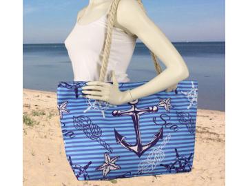Strandtasche Badetasche Beach Umhängetasche Maritim blau türkis Anker Sea