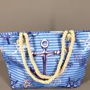 Strandtasche Badetasche Beach Umhängetasche Maritim blau türkis Anker Sea