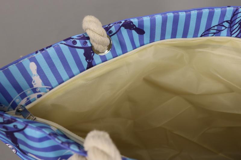 Strandtasche Badetasche Beach Umhängetasche Maritim blau türkis Anker Sea
