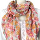 Italy Schal Tuch Loop Baumwolle Seide Blumen bunt