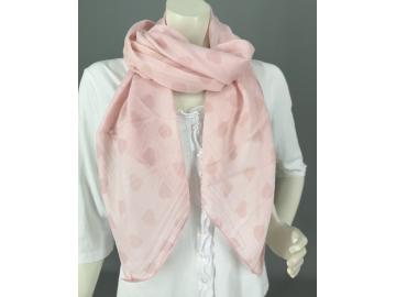 Italy Schal Tuch  Loop rosa oder hellblau Herzchen Seide Baumwolle