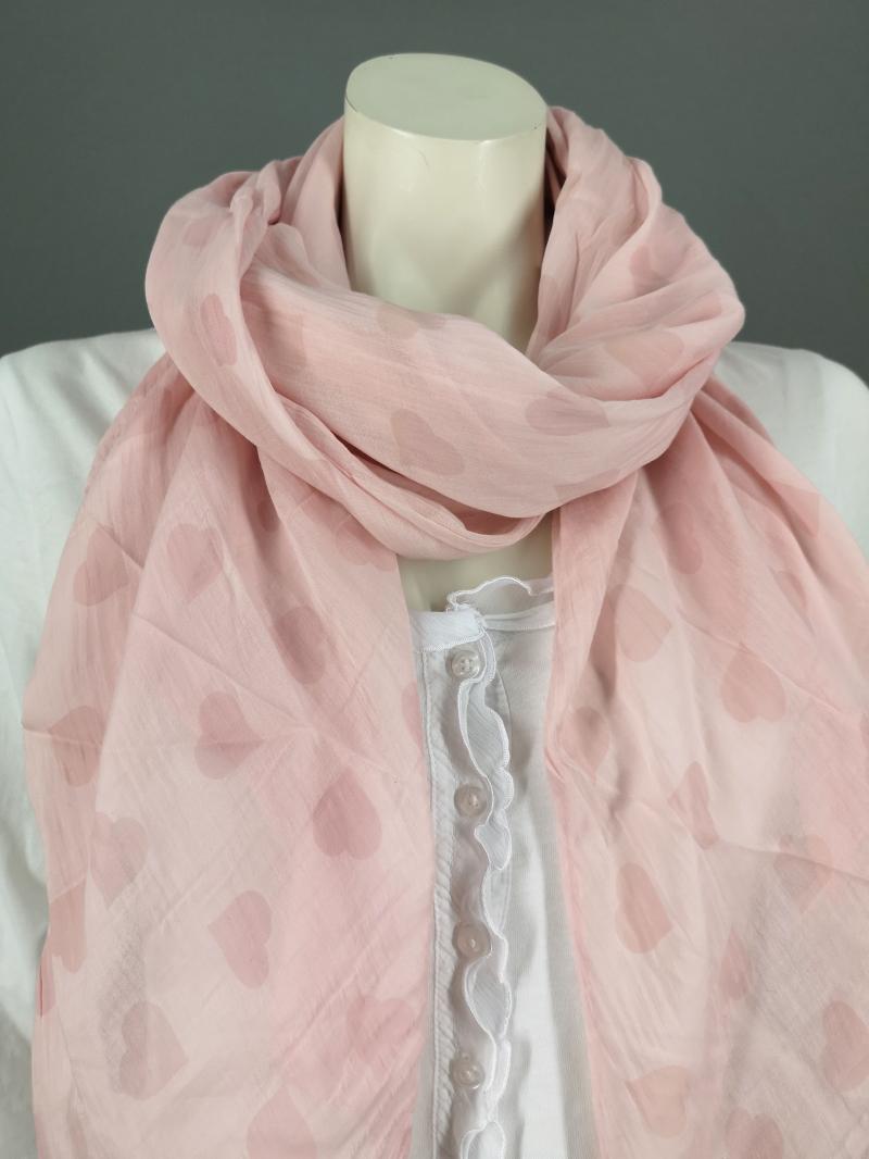 Italy Schal Tuch  Loop rosa oder hellblau Herzchen Seide Baumwolle