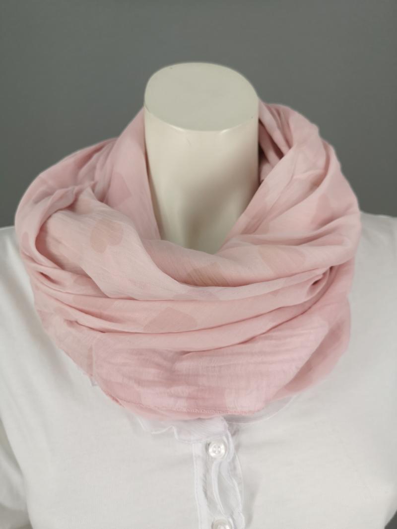 Italy Schal Tuch  Loop rosa oder hellblau Herzchen Seide Baumwolle