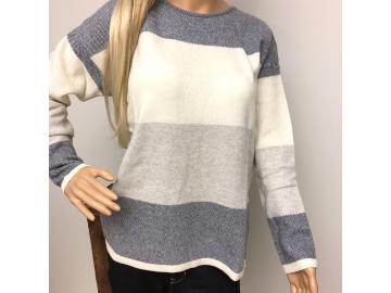 Zwillingsherz Pullover mit Wolle Kaschmir Blockstreifen Größe 36/38