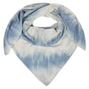 Zwillingsherz Dreieckstuch mit  Kaschmir blau/wollweiß in Batik-Trend