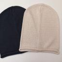 Zwillingsherz Kurt Kölln Strickmütze Beanie mit Baumwolle Unisex beige und marineblau