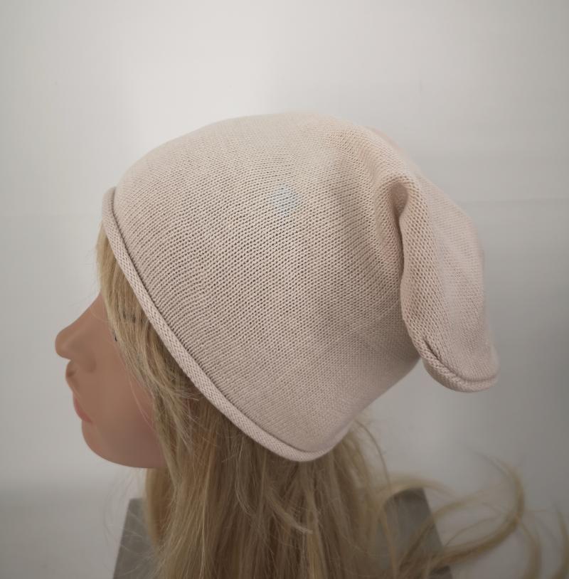 Zwillingsherz Kurt Kölln Strickmütze Beanie mit Baumwolle Unisex beige und marineblau